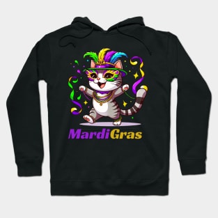 Mardi Gras Cat Kitten Funny Kitty Lover Hoodie